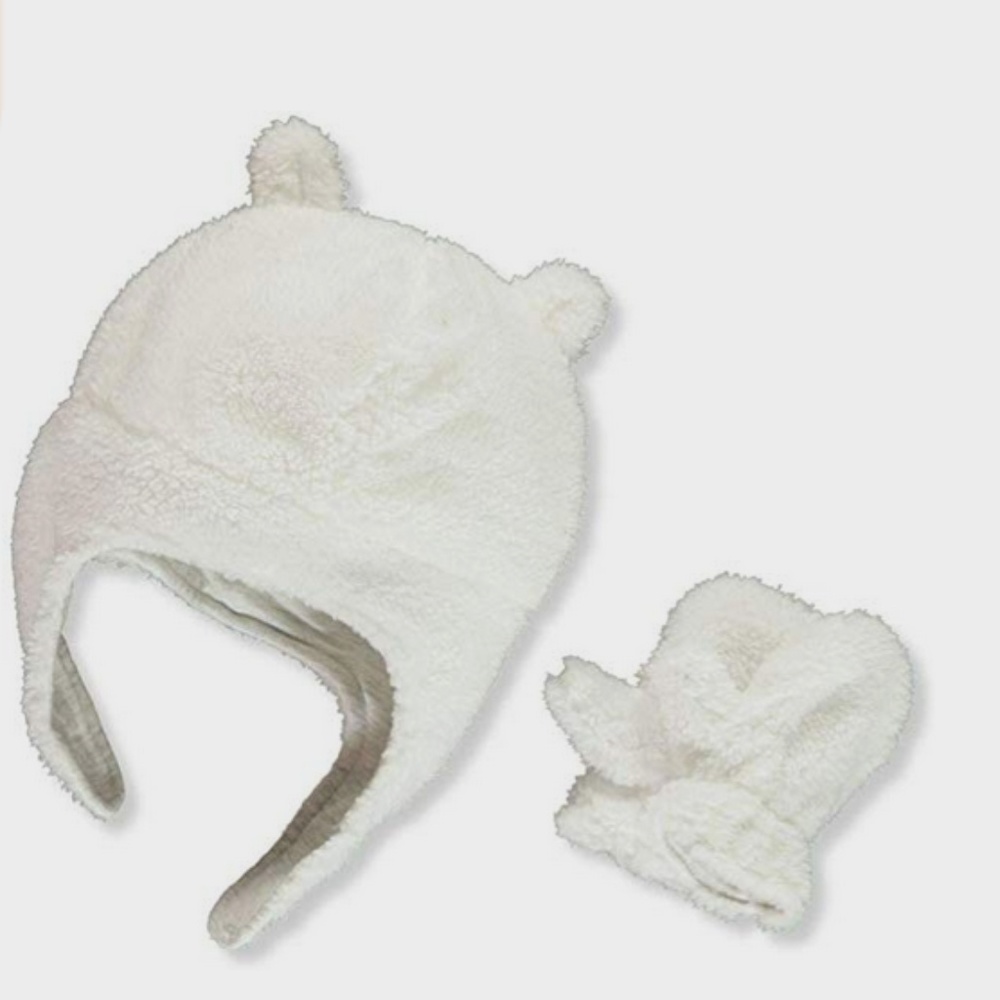 Carter's Baby Girls' Pilot Velboa Hat & Mitten Set